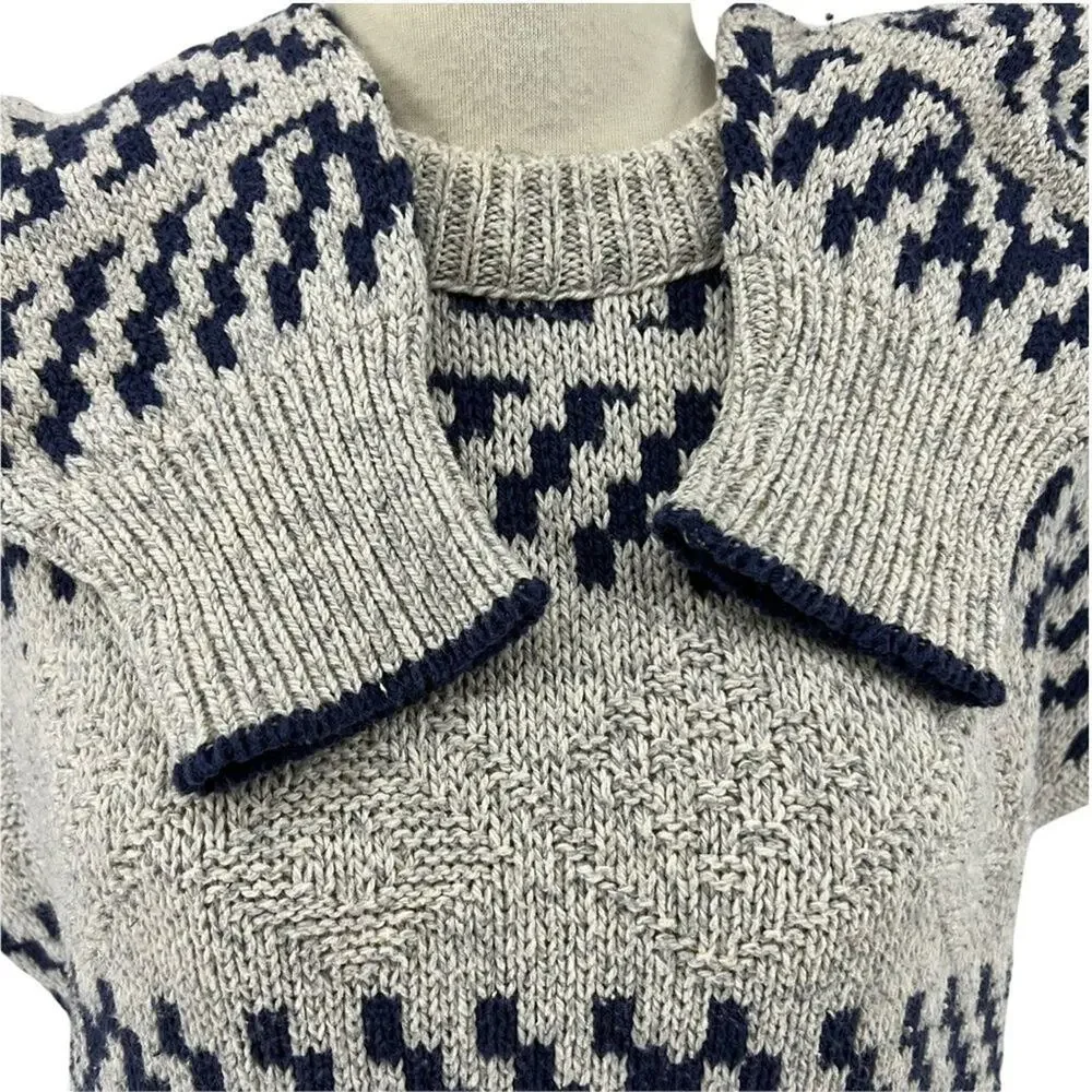 Vintage Susquehanna Trail Outfitters Mens Sweater Jumper Gray Blue Large